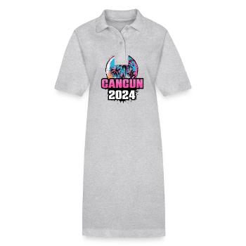Cancun 2024 Palmen - Stanley/Stella Frauen Bio-Polokleid PAIGER - Grau meliert - Vorne