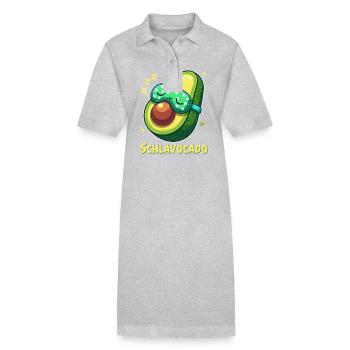 Schlavocado Schlafshirt Nachthemd Pyjama Schlaf - Stanley/Stella Frauen Bio-Polokleid PAIGER - Grau meliert - Vorne