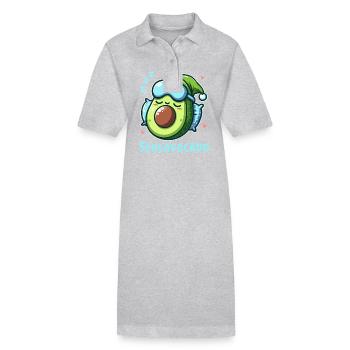 Schlavocado Schlafshirt Nachthemd Pyjama Schlaf - Stanley/Stella Frauen Bio-Polokleid PAIGER - Grau meliert - Vorne