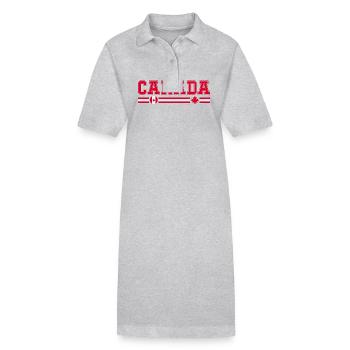 Canada, flag and emblem of Canada. Supporters - Stanley/Stella PAIGER Organic Women’s Polo Dress - heather grey - Front
