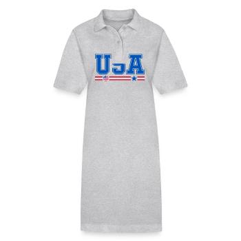 USA drapeau et emblème des Etats unis. Supporters - Robe polo bio PAIGER Stanley/Stella Femme - gris chiné - Devant