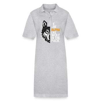 Wolf Wölfe Lustiger Sprüche Wolfsrudel Tiere - Stanley/Stella Frauen Bio-Polokleid PAIGER - Grau meliert - Vorne