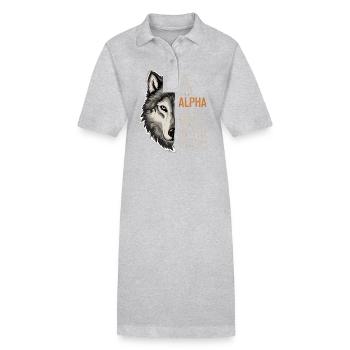 Wolf Wölfe Lustiger Sprüche Wolfsrudel Tiere - Stanley/Stella Frauen Bio-Polokleid PAIGER - Grau meliert - Vorne
