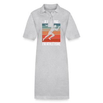 Ich kann nicht Ich Leichtathletik Athlet Läufer Lustig - Stanley/Stella Frauen Bio-Polokleid PAIGER - Grau meliert - Vorne