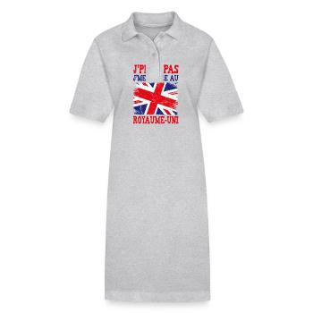Je peux pas je me barre au Royaume Uni - Robe polo bio PAIGER Stanley/Stella Femme - gris chiné - Devant