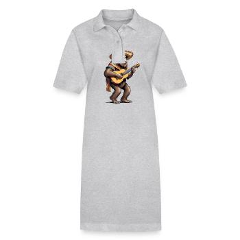 Bigfoot Mexicain Mariachi Guitariste Fiesta - Robe polo bio PAIGER Stanley/Stella Femme - gris chiné - Devant