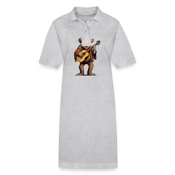 Bigfoot Mexicain Mariachi Guitare Fiesta - Robe polo bio PAIGER Stanley/Stella Femme - gris chiné - Devant