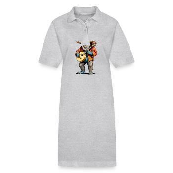 Bigfoot Mexicain Mariachi Guitariste Fiesta - Robe polo bio PAIGER Stanley/Stella Femme - gris chiné - Devant