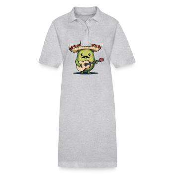 Avocado Mariachi Mexiko Gitarren Fiesta - Stanley/Stella Frauen Bio-Polokleid PAIGER - Grau meliert - Vorne