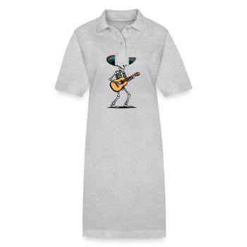 Guitariste squelette mariachi mexicain - Robe polo bio PAIGER Stanley/Stella Femme - gris chiné - Devant