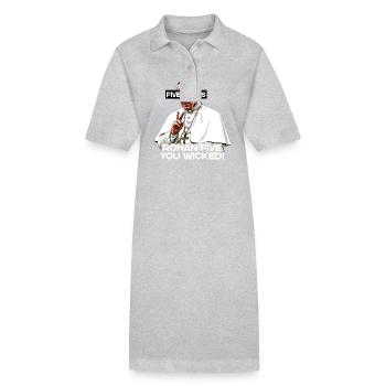 Bierliebhaber Papst Bestellt fünf Bier mit Humor - Stanley/Stella Frauen Bio-Polokleid PAIGER - Grau meliert - Vorne
