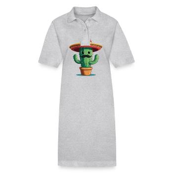 Kaktus Fiesta Kakteen Mit Sombrero Lustiges - Stanley/Stella Frauen Bio-Polokleid PAIGER - Grau meliert - Vorne