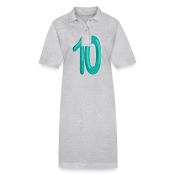Dix numéros 10 - Robe polo bio PAIGER Stanley/Stella Femme - gris chiné - Devant