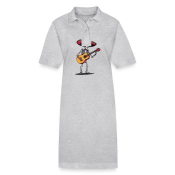 Mexikanischer Mariachi Gitarre Skelett Fiesta - Stanley/Stella Frauen Bio-Polokleid PAIGER - Grau meliert - Vorne