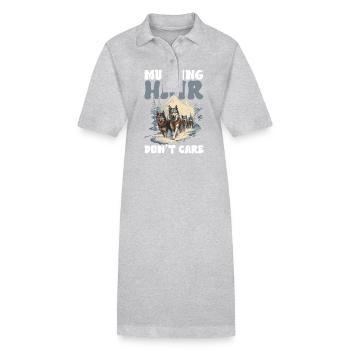 Chiens de traîneau - Robe polo bio PAIGER Stanley/Stella Femme - gris chiné - Devant