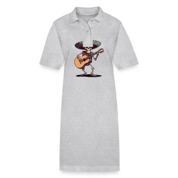 Guitariste squelette mariachi mexicain - Robe polo bio PAIGER Stanley/Stella Femme - gris chiné - Devant