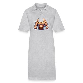 Muscular Cookie - Stanley/Stella PAIGER Organic Women’s Polo Dress - heather grey - Front