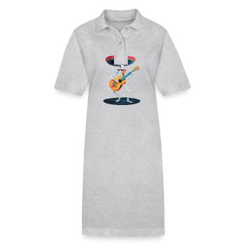 Mexicain Mariachi Squelette Guitare Musique - Robe polo bio PAIGER Stanley/Stella Femme - gris chiné - Devant