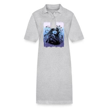 Chaman, Nature, Forêt, GuerrierChaman - Robe polo bio PAIGER Stanley/Stella Femme - gris chiné - Devant
