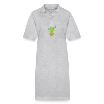 Cactus de bonne humeur - Robe polo bio PAIGER Stanley/Stella Femme - gris chiné - Devant