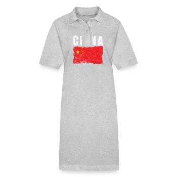 China Flagge Ostasien - Stanley/Stella Frauen Bio-Polokleid PAIGER - Grau meliert - Vorne