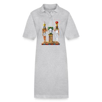 Altägyptische Heilige Dreifaltigkeit - Stanley/Stella Frauen Bio-Polokleid PAIGER - Grau meliert - Vorne