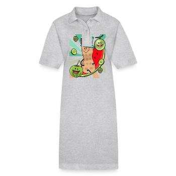 Obsr Früchte Genuss Erdnuss Erdnüsse Sommer - Stanley/Stella Frauen Bio-Polokleid PAIGER - Grau meliert - Vorne