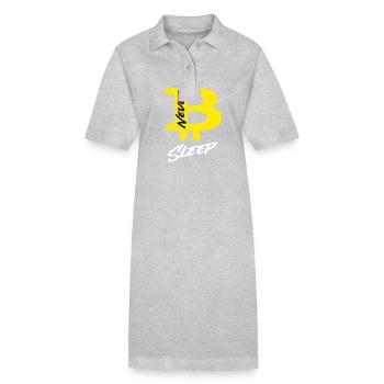Bitcoin Never Sleeps Bitcoin Btc Crypto Currency - Stanley/Stella PAIGER Organic Women’s Polo Dress - heather grey - Front