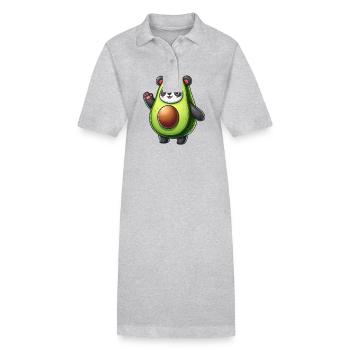Panda en costume d’avocat - Robe polo bio PAIGER Stanley/Stella Femme - gris chiné - Devant