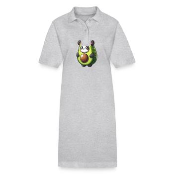 Panda en costume d’avocat - Robe polo bio PAIGER Stanley/Stella Femme - gris chiné - Devant