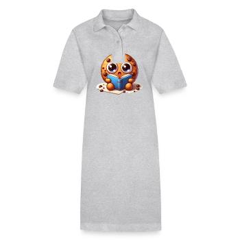 Cookie Bücherwurm - Stanley/Stella Frauen Bio-Polokleid PAIGER - Grau meliert - Vorne