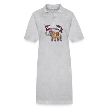 Stolzer Elefant aus Thailand - Stanley/Stella Frauen Bio-Polokleid PAIGER - Grau meliert - Vorne