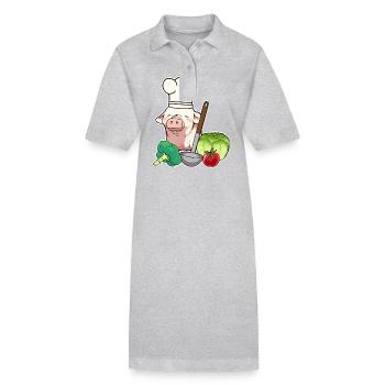 Schwein Ferkel Sau Schweinchen Gemüse Koch - Stanley/Stella Frauen Bio-Polokleid PAIGER - Grau meliert - Vorne