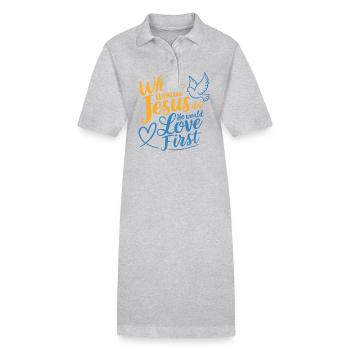 WWJD HWLF Jésus aimerait d’abord chrétien - Robe polo bio PAIGER Stanley/Stella Femme - gris chiné - Devant