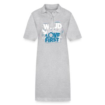 WWJD HWLF Jésus aimerait d’abord chrétien - Robe polo bio PAIGER Stanley/Stella Femme - gris chiné - Devant