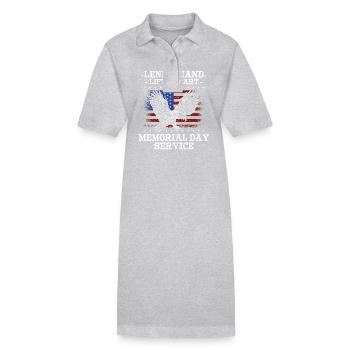 Lend A Hand Lift A Heart Memorial Day Service - Stanley/Stella PAIGER Organic Women’s Polo Dress - heather grey - Front