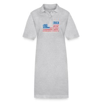États-Unis Amérique Musique Rock - Robe polo bio PAIGER Stanley/Stella Femme - gris chiné - Devant