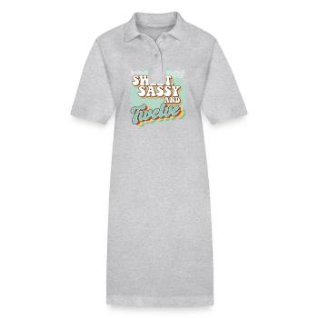 Sweet Sassy and 12 12th Birthday Party Celebrant - Stanley/Stella Frauen Bio-Polokleid PAIGER - Grau meliert - Vorne
