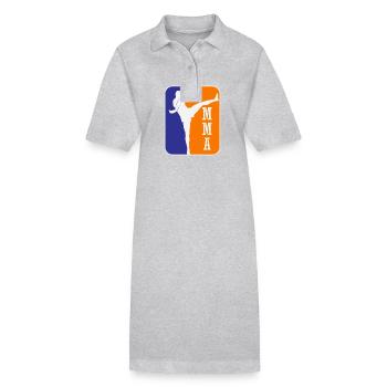 Coup de pied haut d’arts martiaux mixtes - Robe polo bio PAIGER Stanley/Stella Femme - gris chiné - Devant