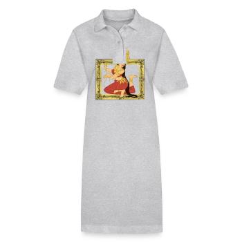 Tänzerin Mädchen Frau Asien Indien - Stanley/Stella Frauen Bio-Polokleid PAIGER - Grau meliert - Vorne