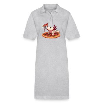 Pizza Party pour Axolotl - Robe polo bio PAIGER Stanley/Stella Femme - gris chiné - Devant