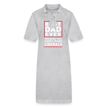 Conservative Fathers Day Best Dad Republican - Stanley/Stella PAIGER Organic Women’s Polo Dress - heather grey - Front