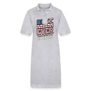 Conservative Mothers Day Best Mom Republican - Stanley/Stella PAIGER Organic Women’s Polo Dress - heather grey - Front