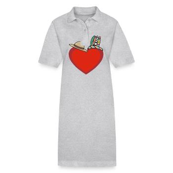 Heart Hearts Wild West États-Unis - Robe polo bio PAIGER Stanley/Stella Femme - gris chiné - Devant