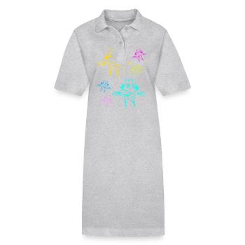 Giraffe Giraffen Safari - Stanley/Stella PAIGER Organic Women’s Polo Dress - heather grey - Front
