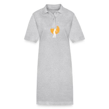Slackline avec lune en arrière-plan - Robe polo bio PAIGER Stanley/Stella Femme - gris chiné - Devant