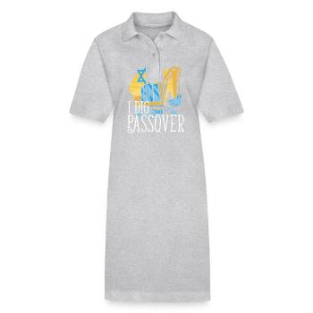 Funny Jewish I Dig Passover Holiday Happy - Stanley/Stella Frauen Bio-Polokleid PAIGER - Grau meliert - Vorne