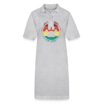 Mes chiens pensent que je suis cool amoureux des chiens Drôle de chien - Robe polo bio PAIGER Stanley/Stella Femme - gris chiné - Devant