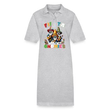 Lustige Gnomen Fiesta Mexikanischer Feiertag - Stanley/Stella Frauen Bio-Polokleid PAIGER - Grau meliert - Vorne