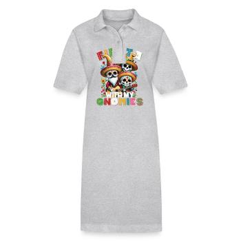 Gnomes Nains Fiesta Drôle de dicton - Robe polo bio PAIGER Stanley/Stella Femme - gris chiné - Devant